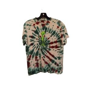 Chemistry Alien Tie Dye‎ green and red tee